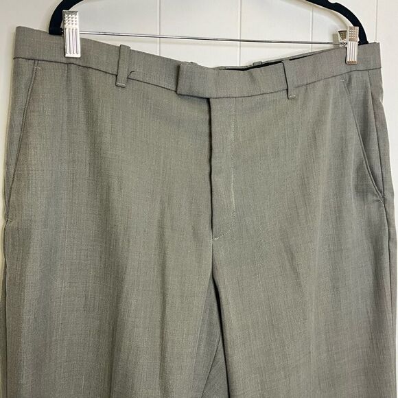 Perry Ellis Portfolio Men's 38x32 Grey Flat Front Dress Pants Trousers Slacks - Picture 7 of 15